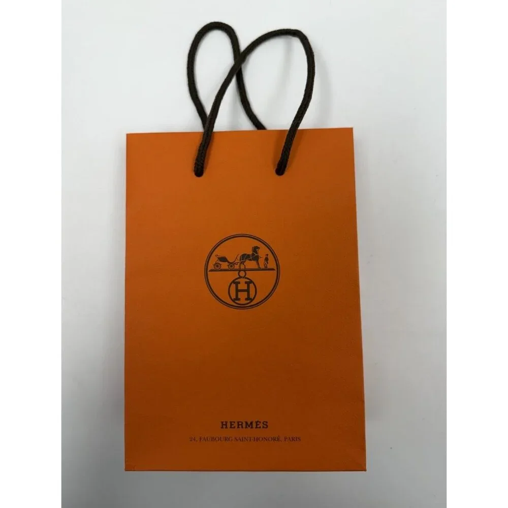 Hermes Empty Shopping Gift Bag Orange 8.5